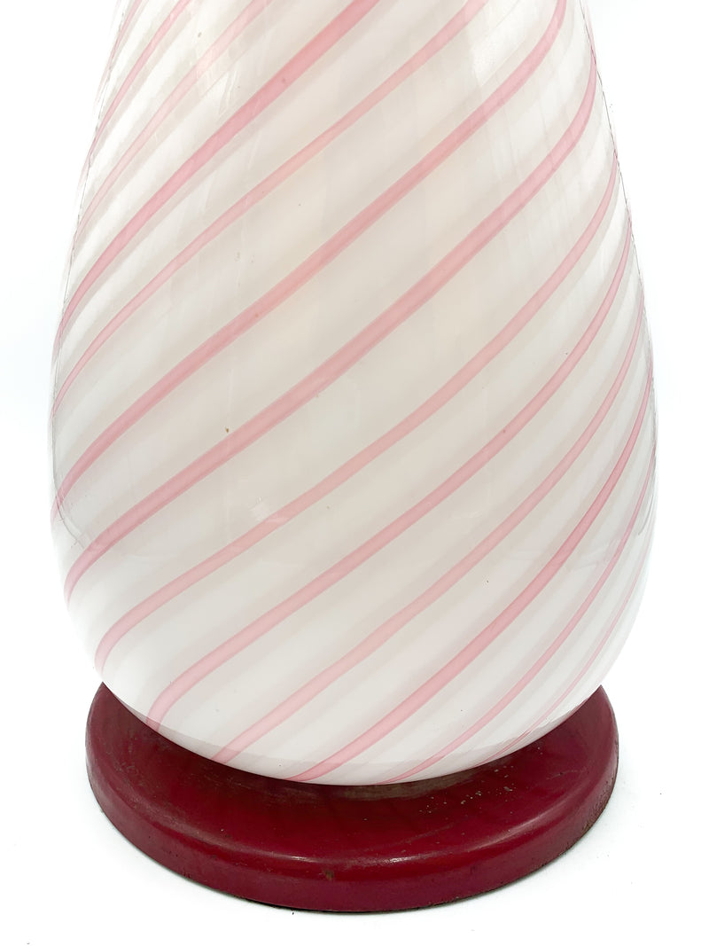 Pink Swirl Murano Glass Lamp from the 1960s