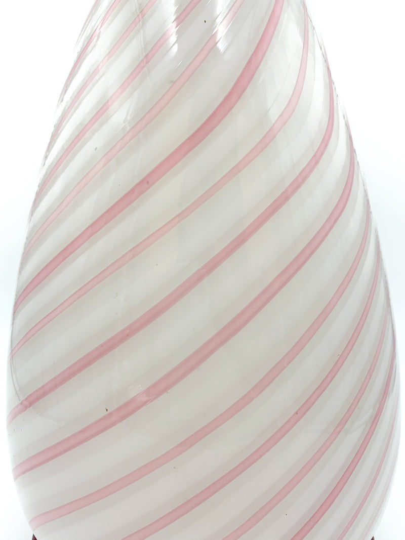 Pink Swirl Murano Glass Lamp from the 1960s