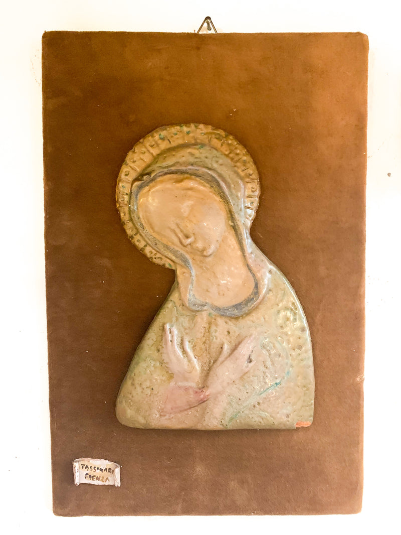Madonnina in Ceramics of Faenza by Sante Tassinari 1940s