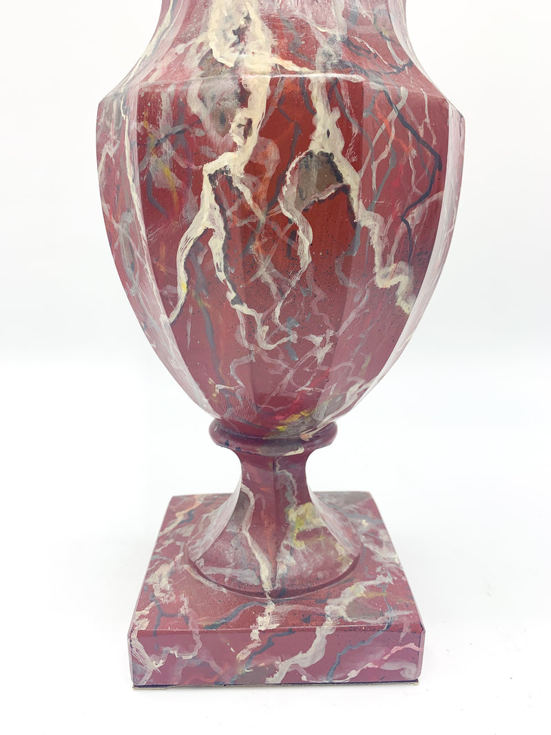 Vase in Striated Pink Marble from the 1940s