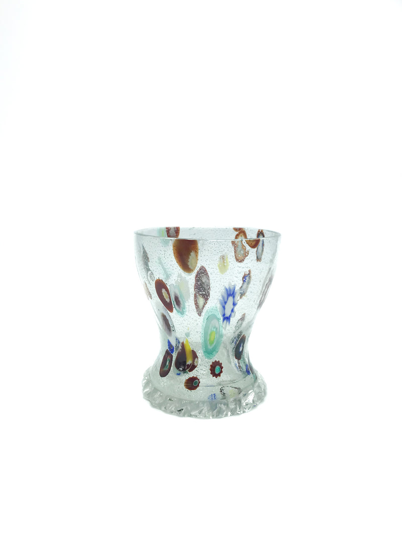 Bicchiere in Vetro di Murano con Murrine, anni '90