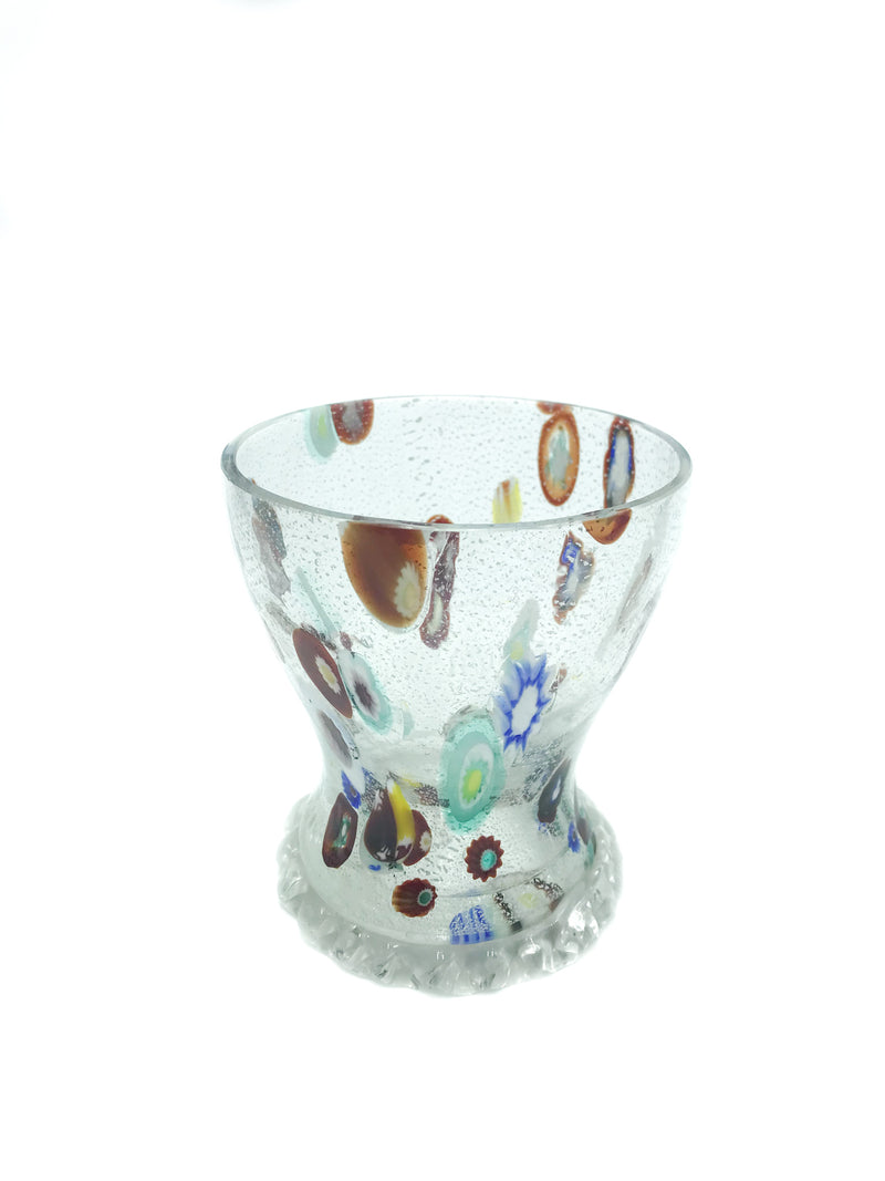 Bicchiere in Vetro di Murano con Murrine, anni '90