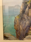 Dipinto in Acquerello di Costa Marittima del 1800