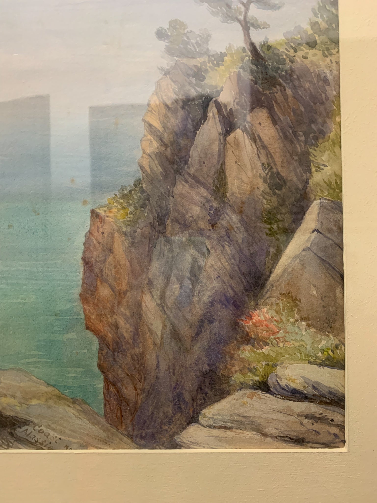 Watercolor painting of Costa Marittima from the 1800s