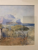 Dipinto Acquerello di Paesaggio di Costa Palermitana del 1800