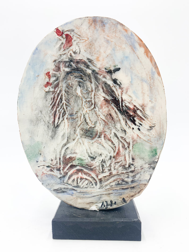 Ceramic plate by Giovan Francesco Gonzaga 1980s