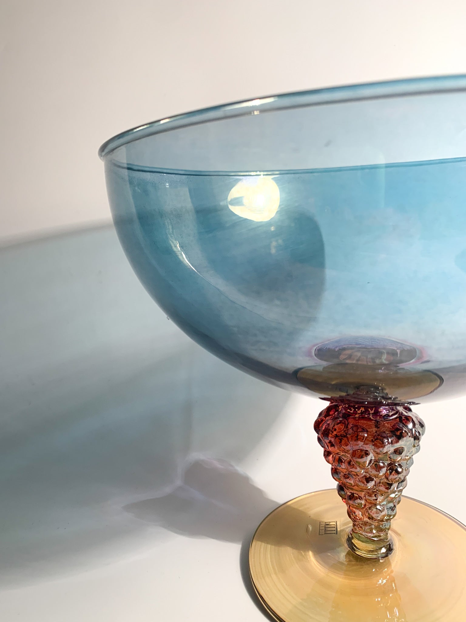 Centrotavola in Vetro Soffiato a Mano di Pitti Studio Anni 80