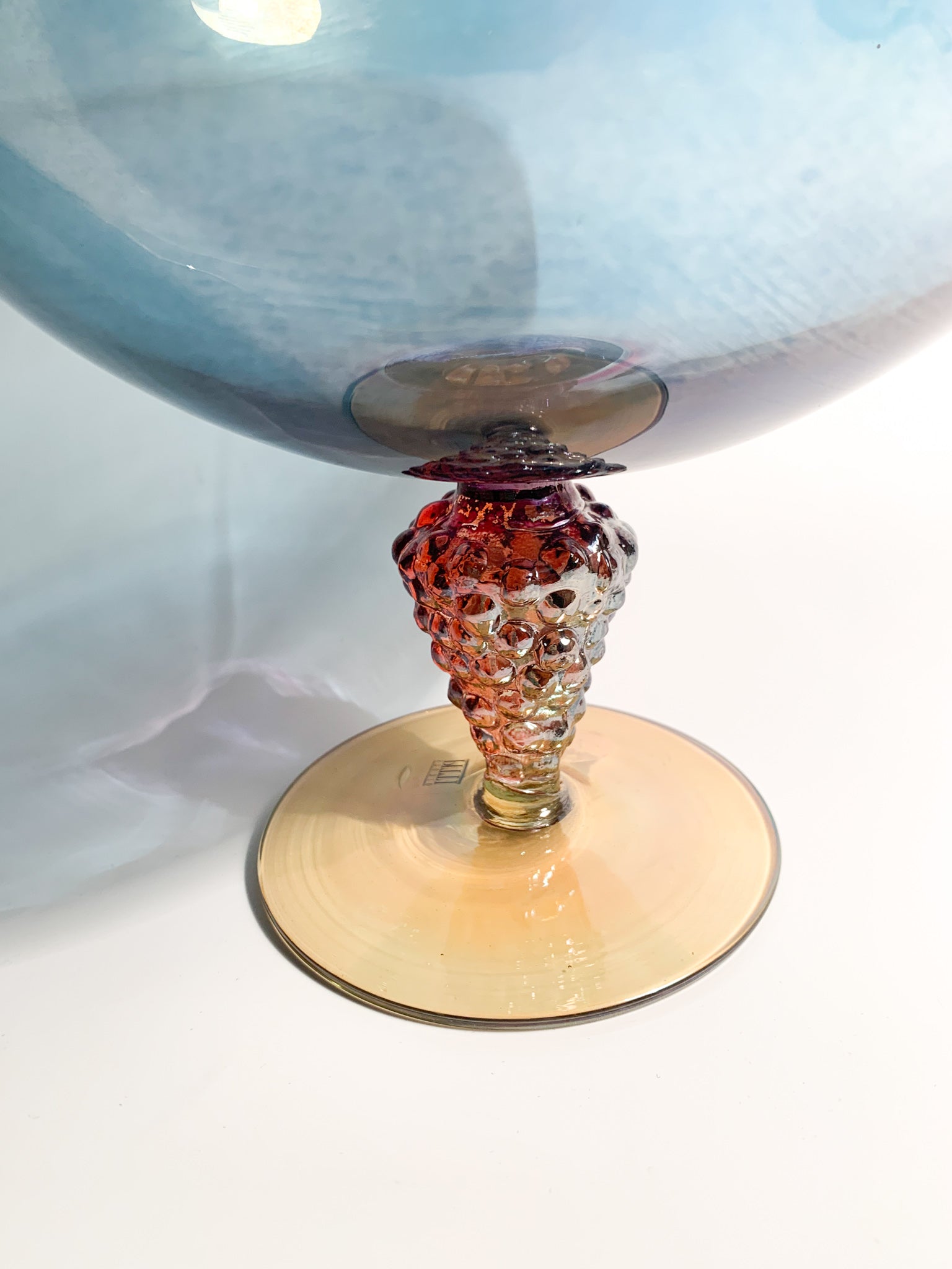 Centrotavola in Vetro Soffiato a Mano di Pitti Studio Anni 80