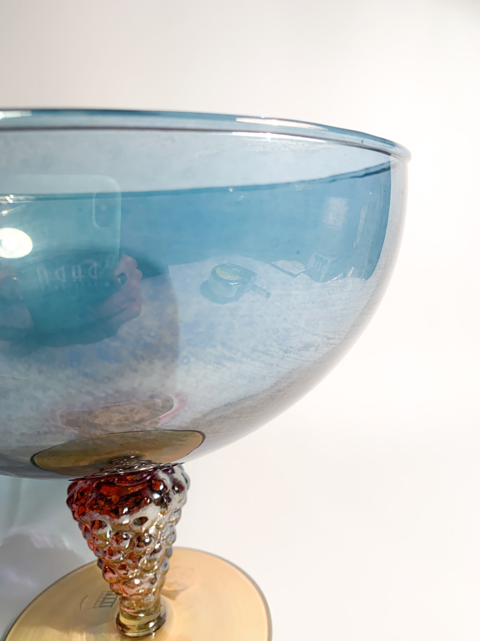 Centrotavola in Vetro Soffiato a Mano di Pitti Studio Anni 80