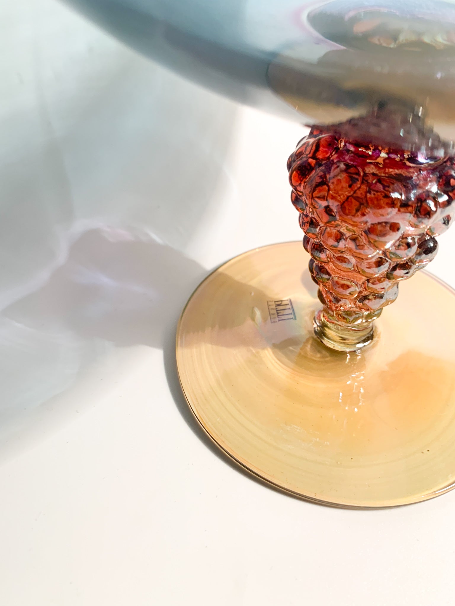 Centrotavola in Vetro Soffiato a Mano di Pitti Studio Anni 80