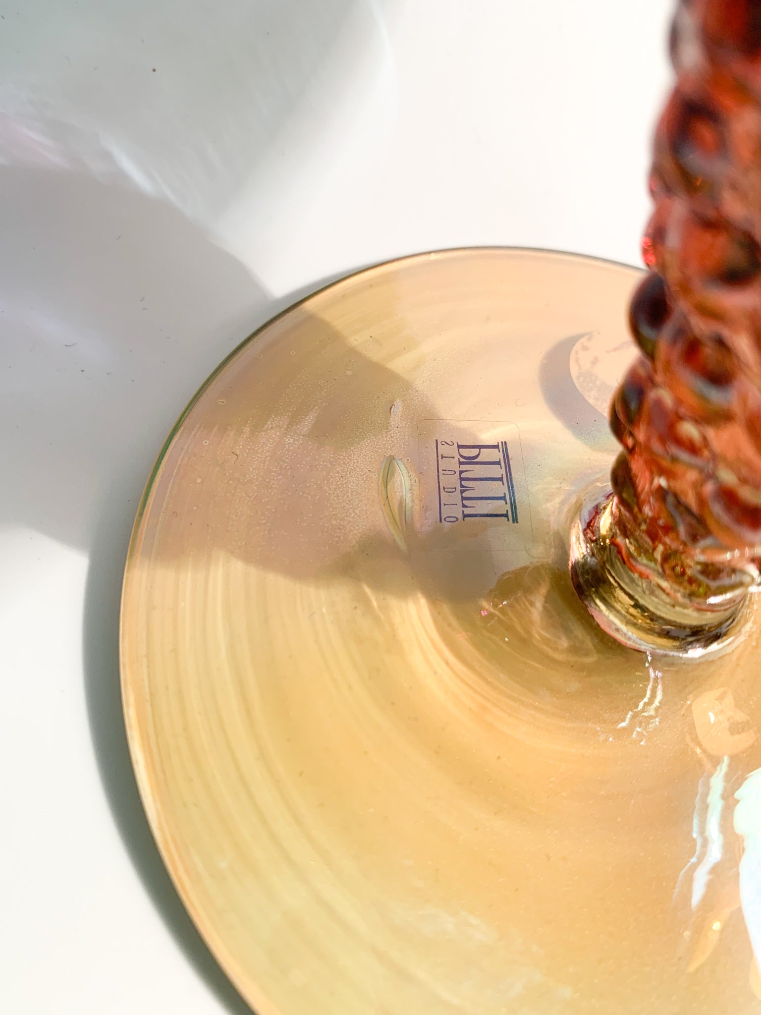 Centrotavola in Vetro Soffiato a Mano di Pitti Studio Anni 80