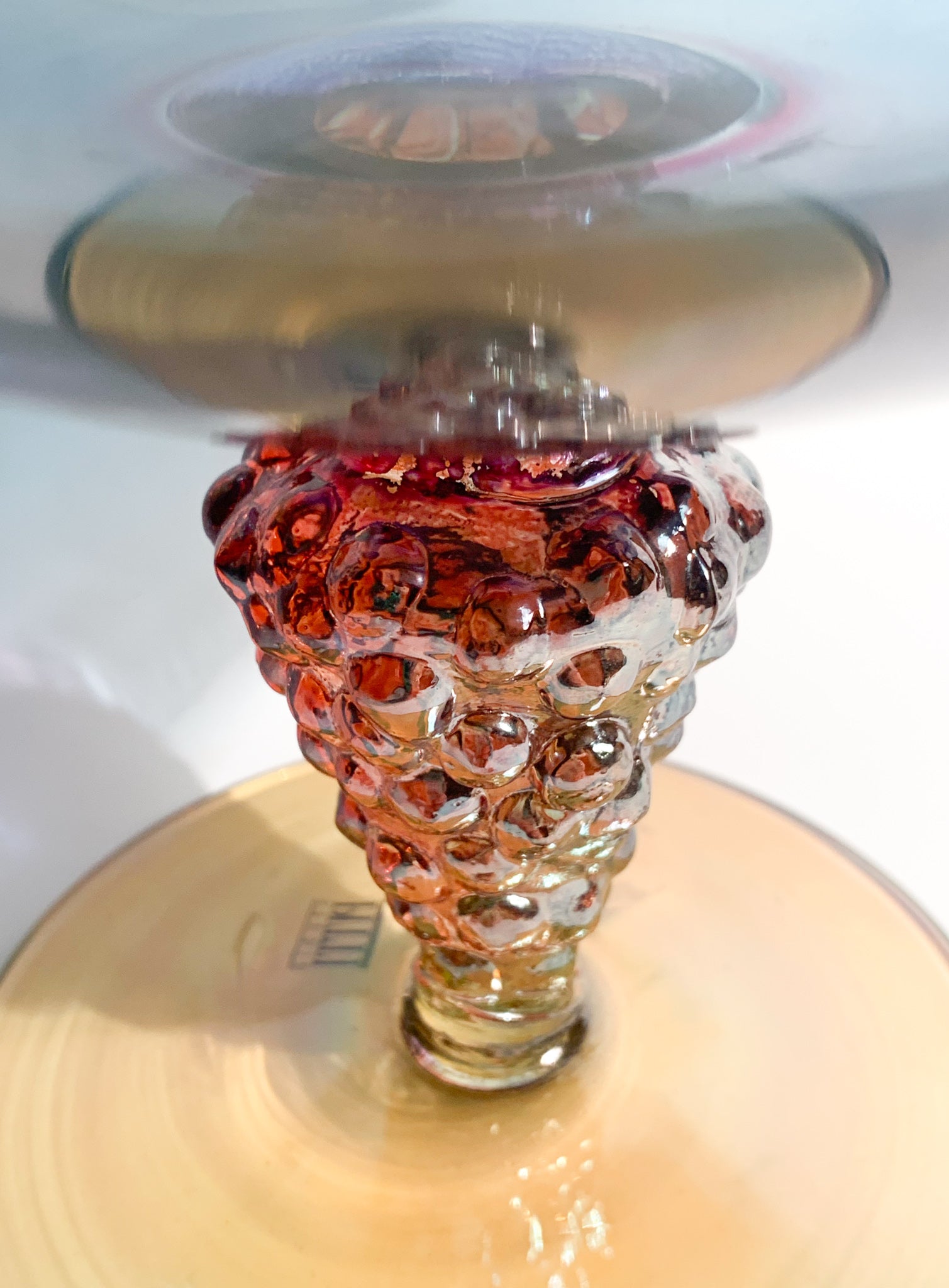 Centrotavola in Vetro Soffiato a Mano di Pitti Studio Anni 80