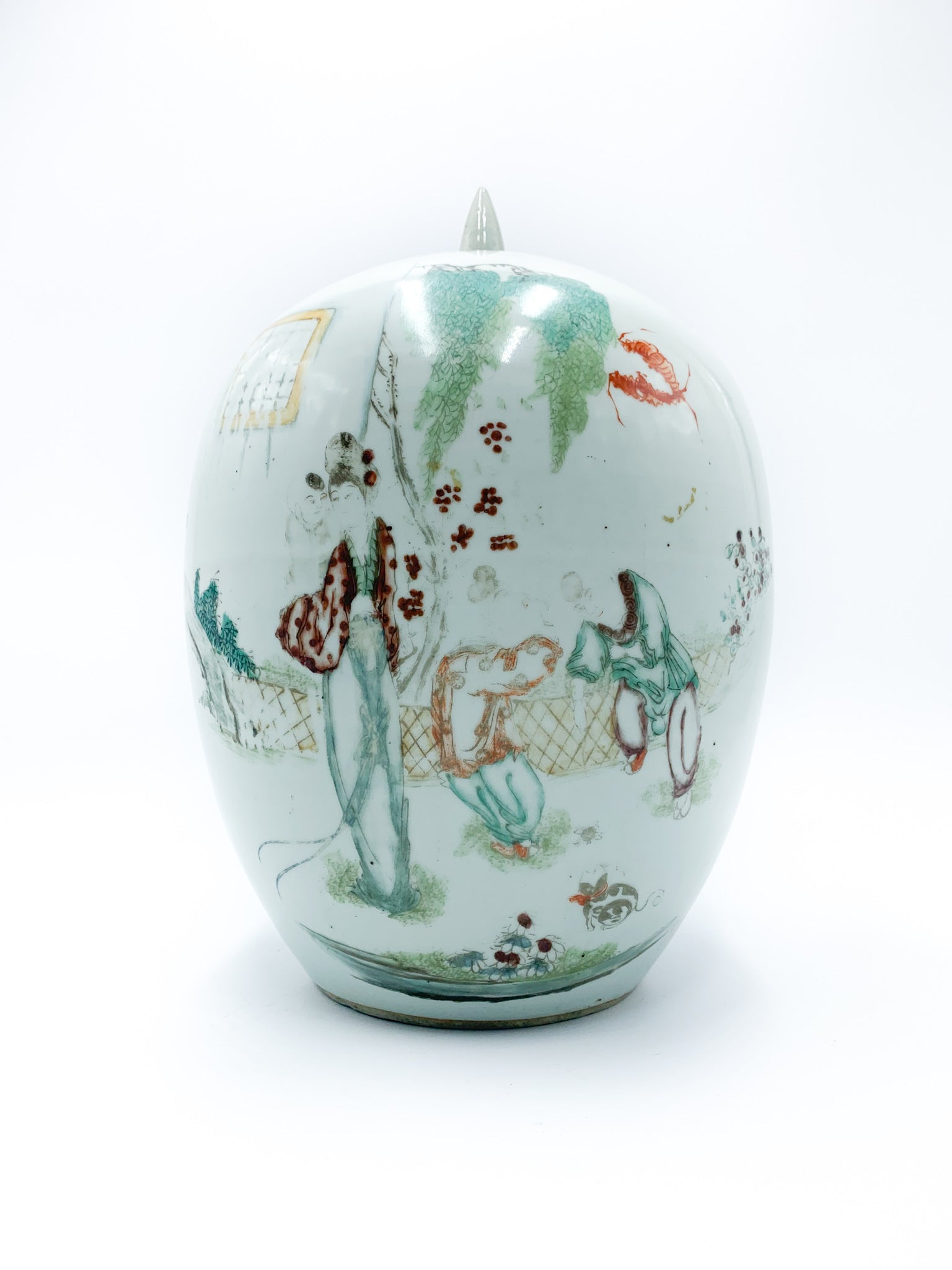 Vaso in Porcellana Cinese Dipinto a Mano dei Primi del Novecento