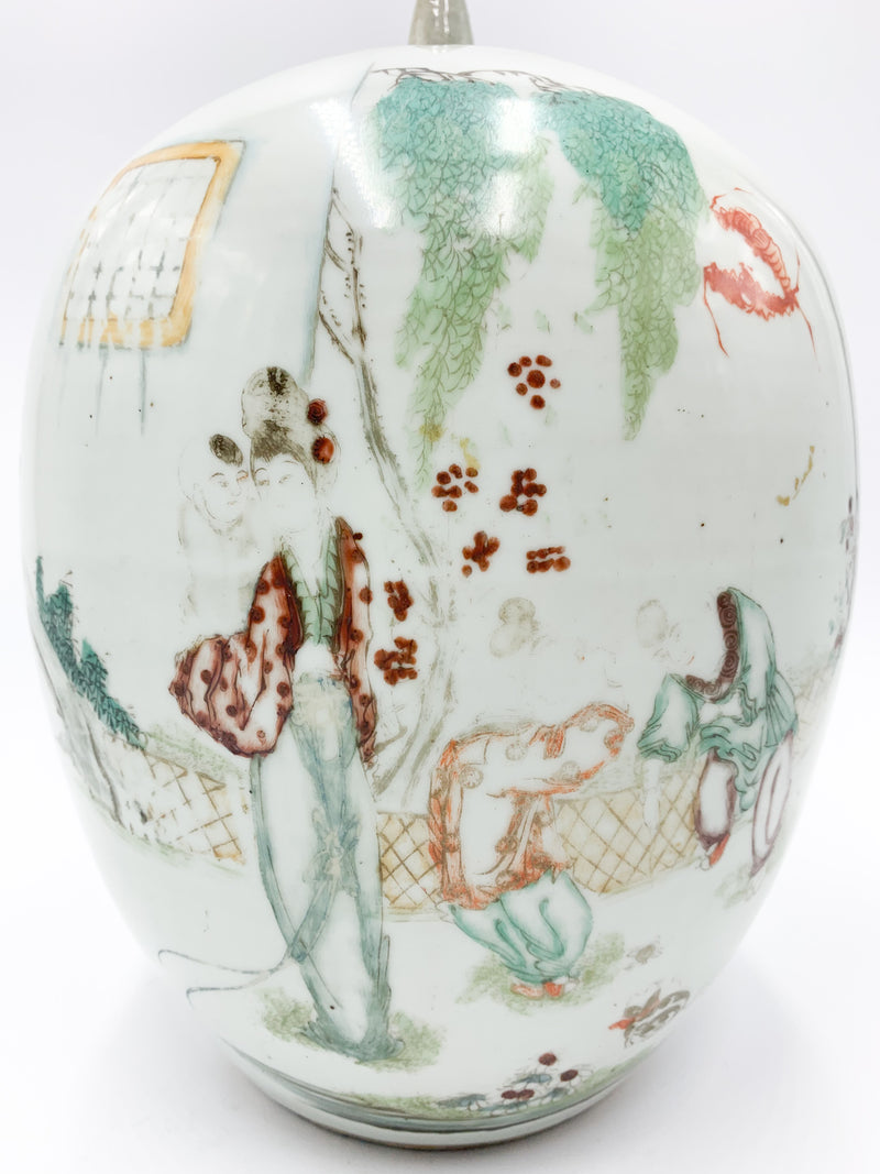 Vaso in Porcellana Cinese Dipinto a Mano dei Primi del Novecento