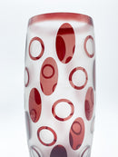 Vaso In Vetro a Pois Rossi Anni 60