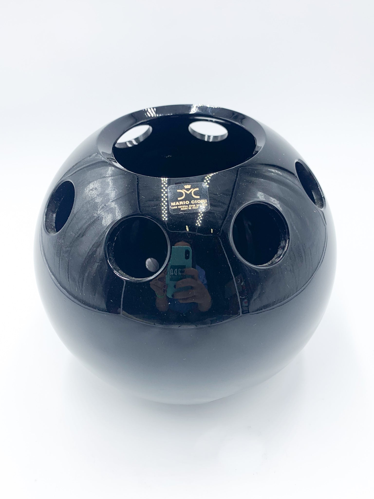 Vaso Multifiore in Cristallo Nero di Mario Cioni