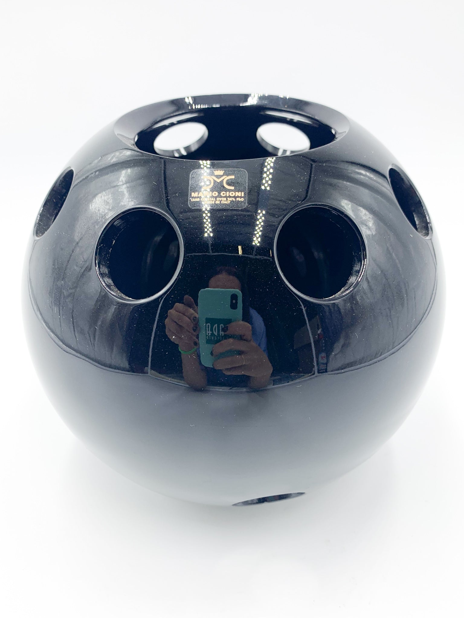 Vaso Multifiore in Cristallo Nero di Mario Cioni