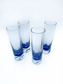 Set da Quattro Bicchieri da Bevanda in Vetro Viola Scolpito Anni 60