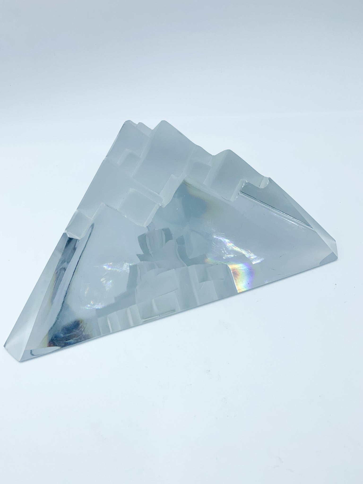 Glass Pyramid Sculpture by Daum Rh Lauret