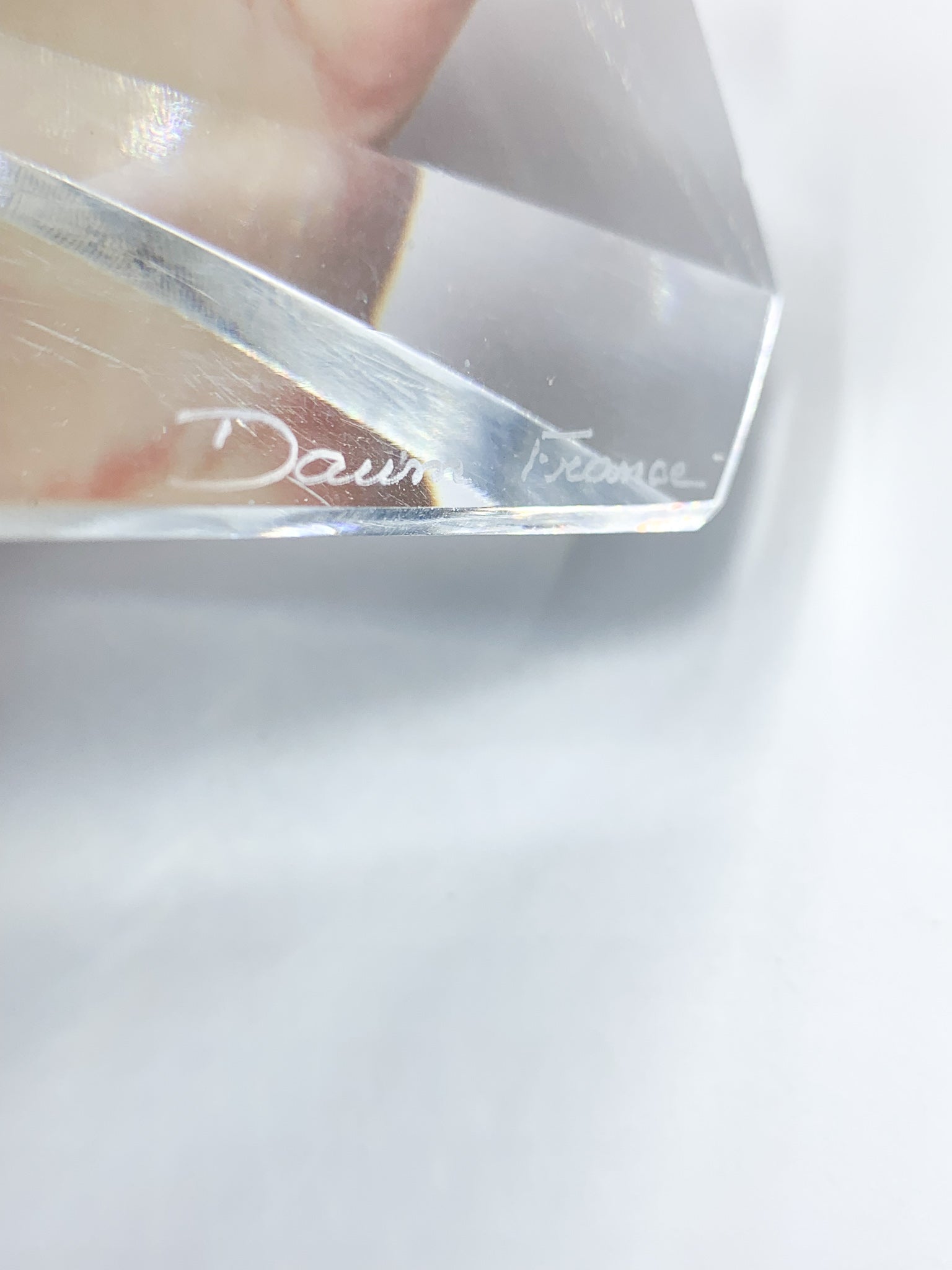 Glass Pyramid Sculpture by Daum Rh Lauret