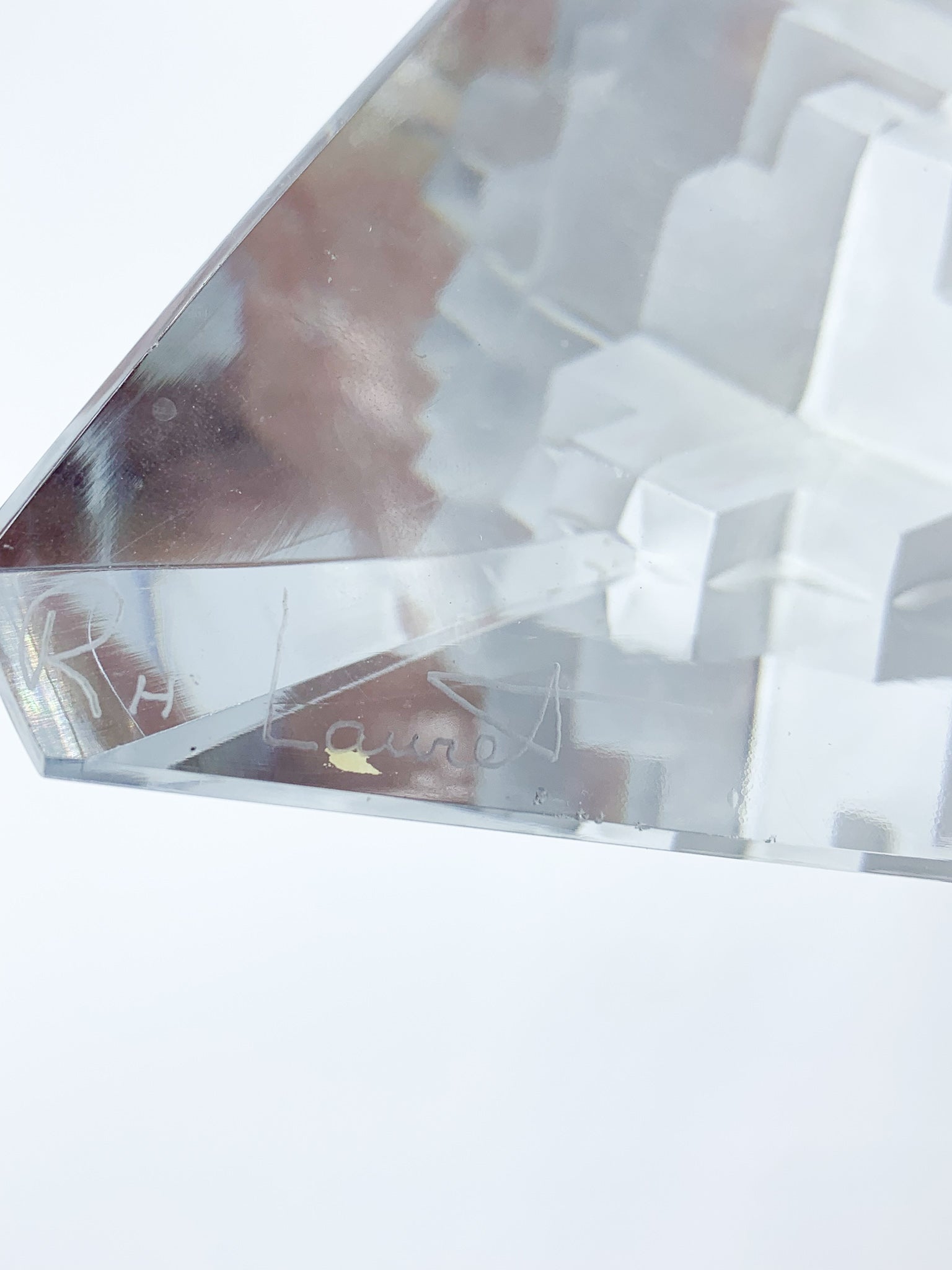 Glass Pyramid Sculpture by Daum Rh Lauret