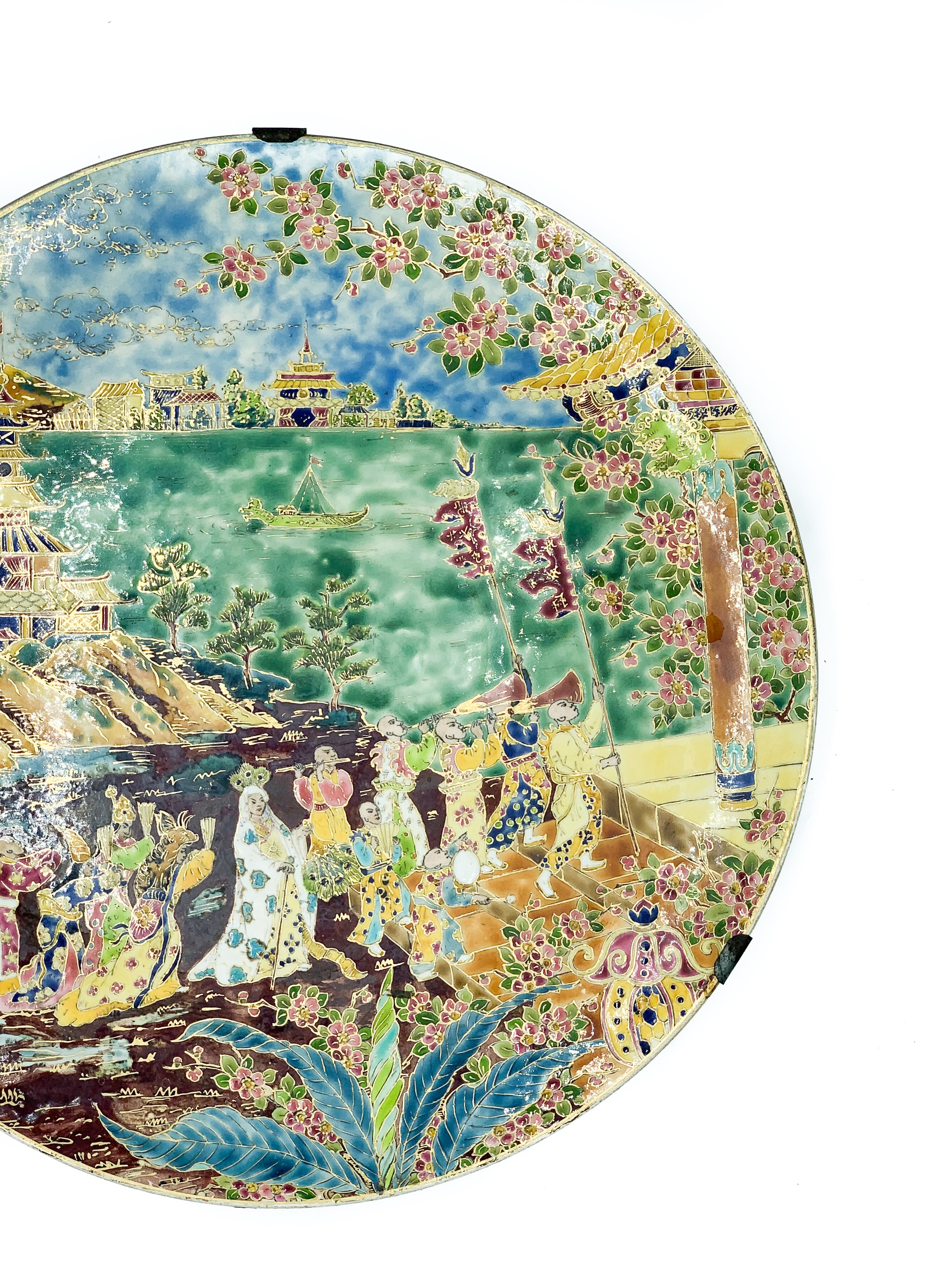 Japanese Ceramic Plate Hand Painted 1960s