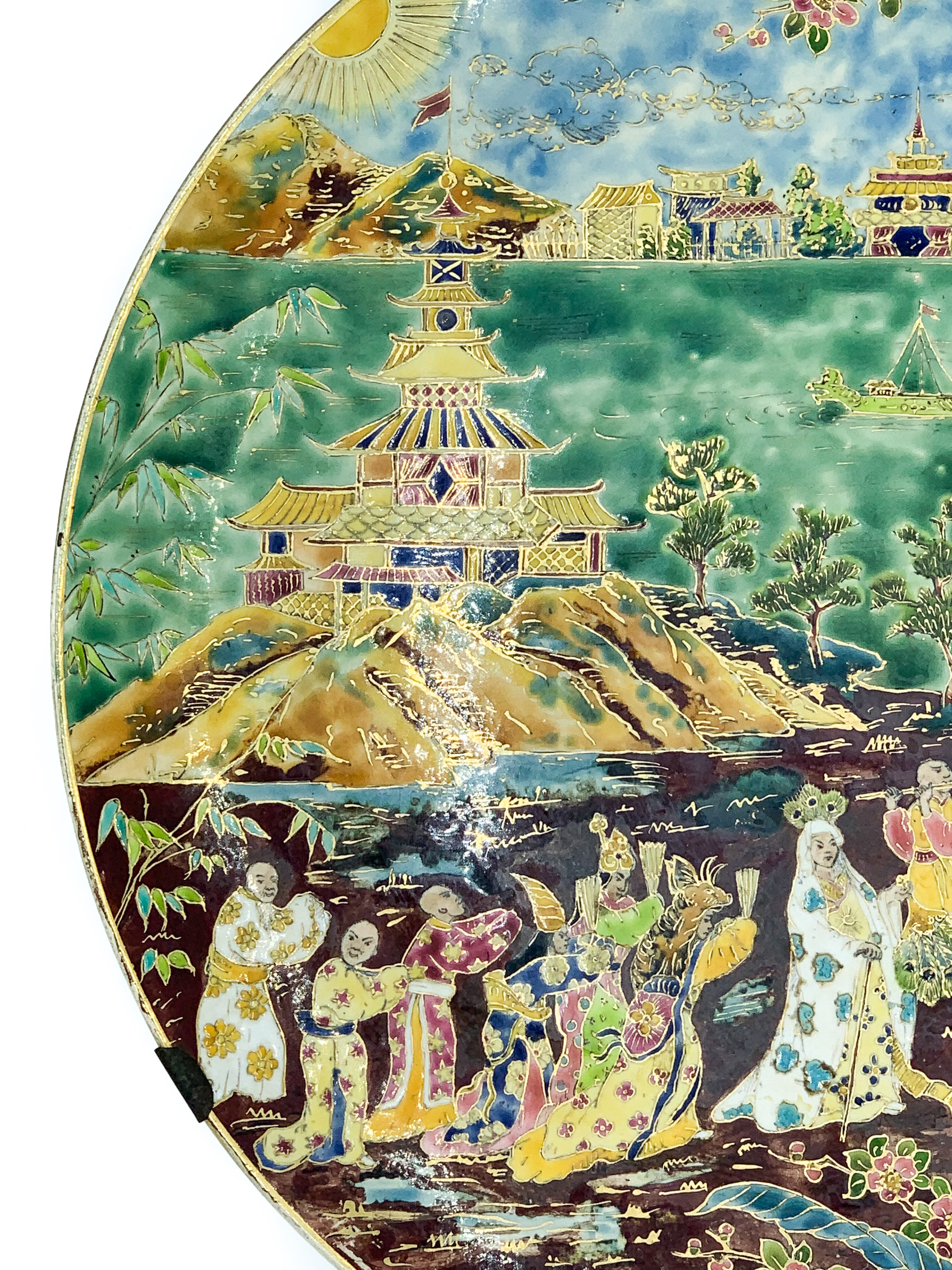 Japanese Ceramic Plate Hand Painted 1960s