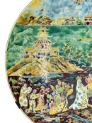 Piatto in Ceramica Giapponese Dipinto a Mano Anni 60