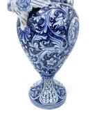 Vaso in Ceramica Umbra Blu e Bianco Anni '30