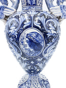 Vaso in Ceramica Umbra Blu e Bianco Anni '30