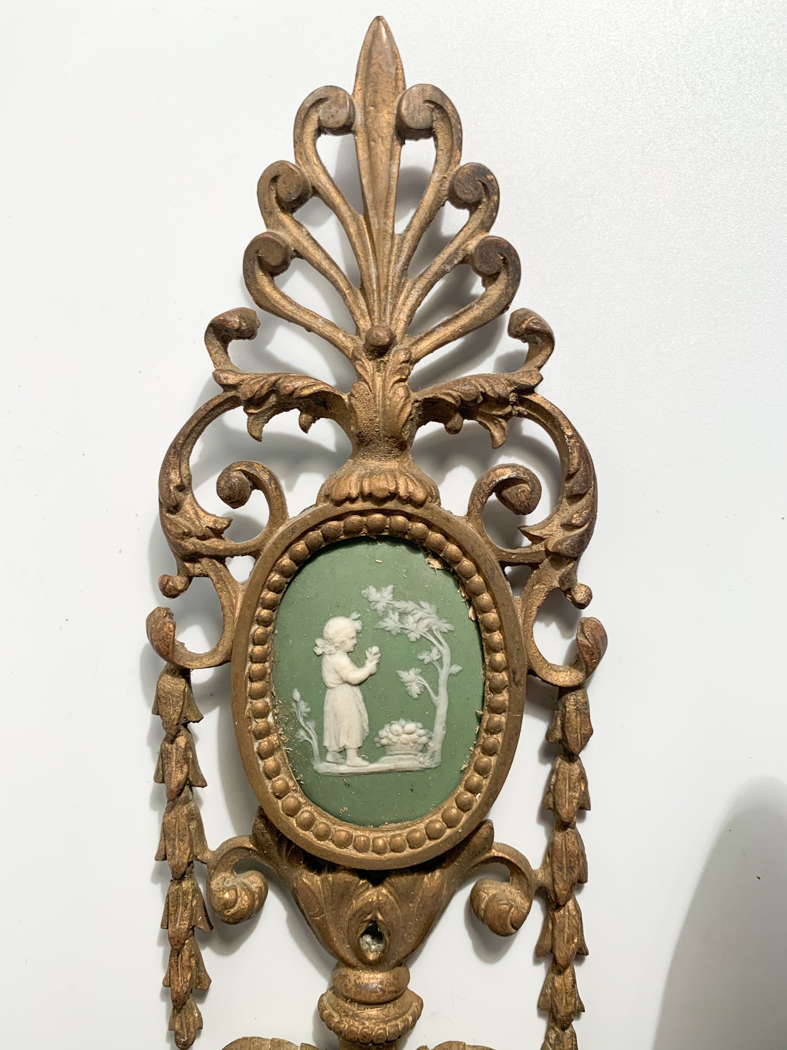 Coppia di Appliques in Bronzo e Camei del 1800