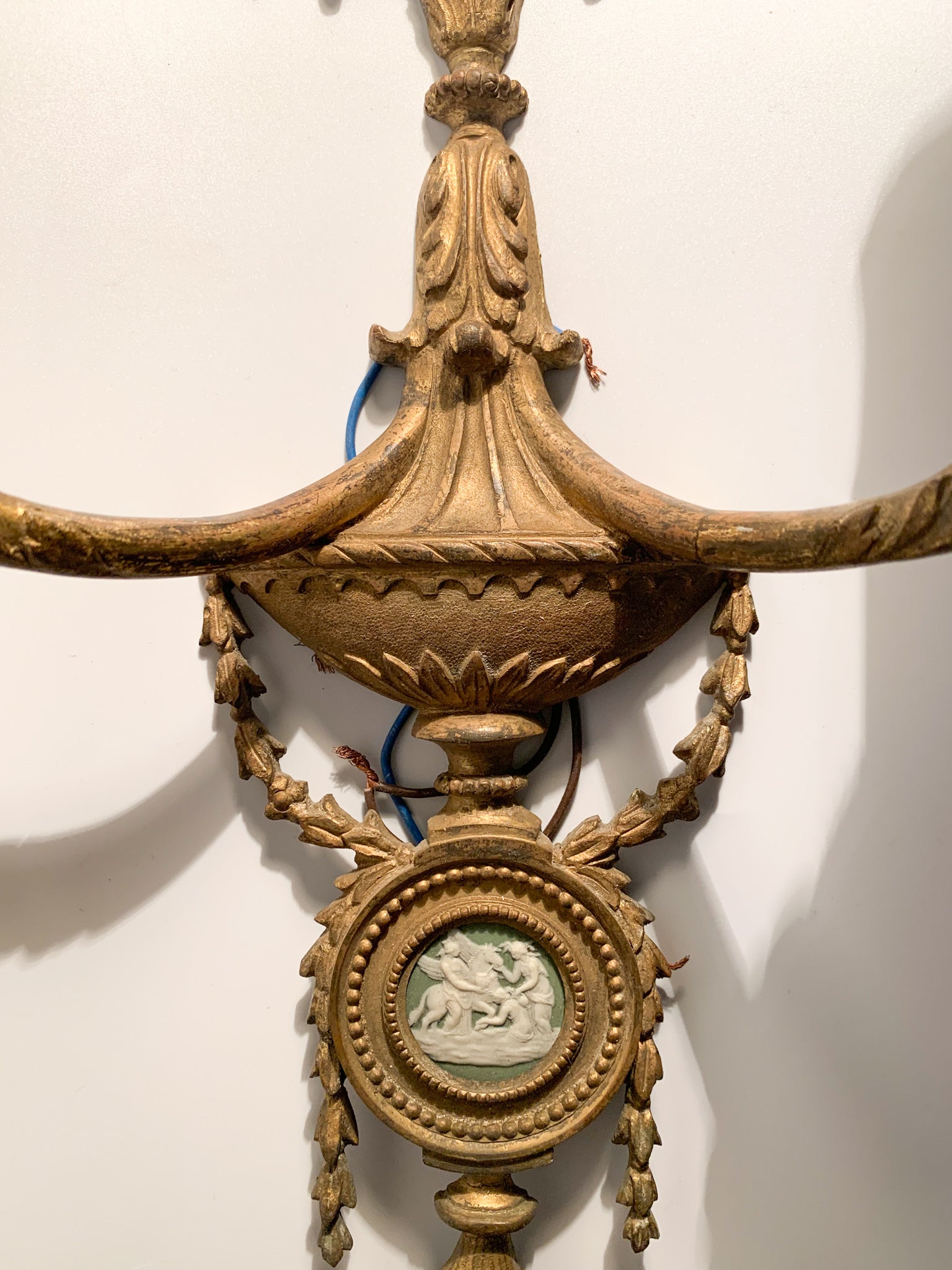 Coppia di Appliques in Bronzo e Camei del 1800