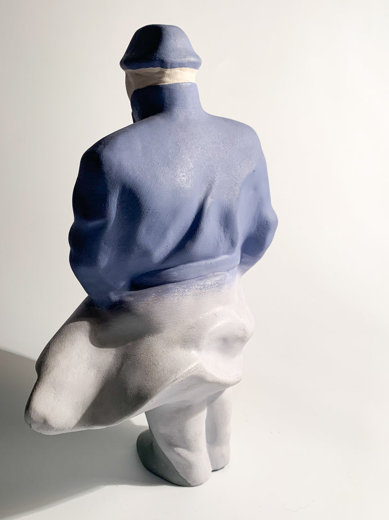 Figurative ceramic sculpture by L'Aquilone from 1984