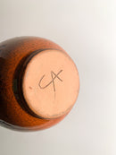 Orange Arcore Ceramic Vase with 80's Decorative Detail