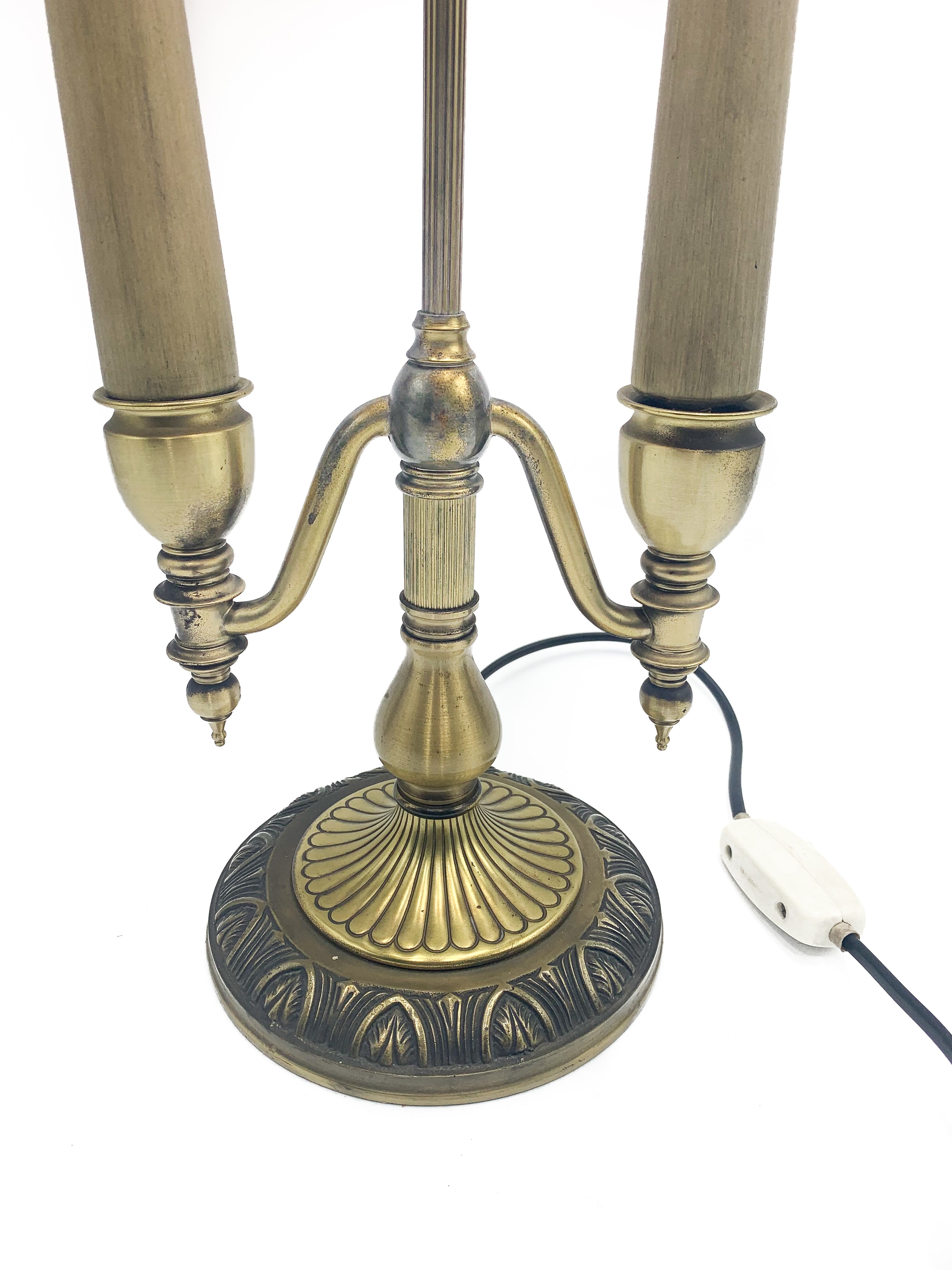 Two Lights Brass Lamp from the 1950s