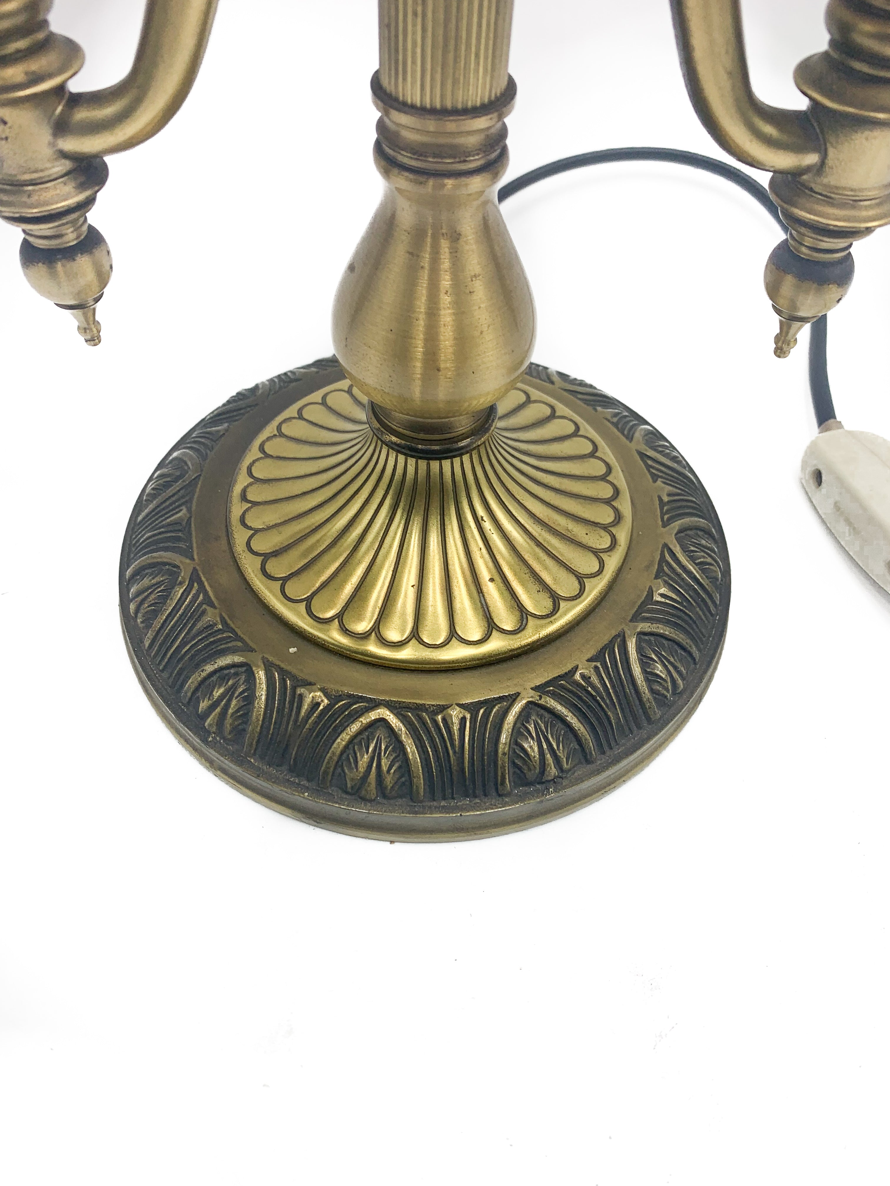 Two Lights Brass Lamp from the 1950s