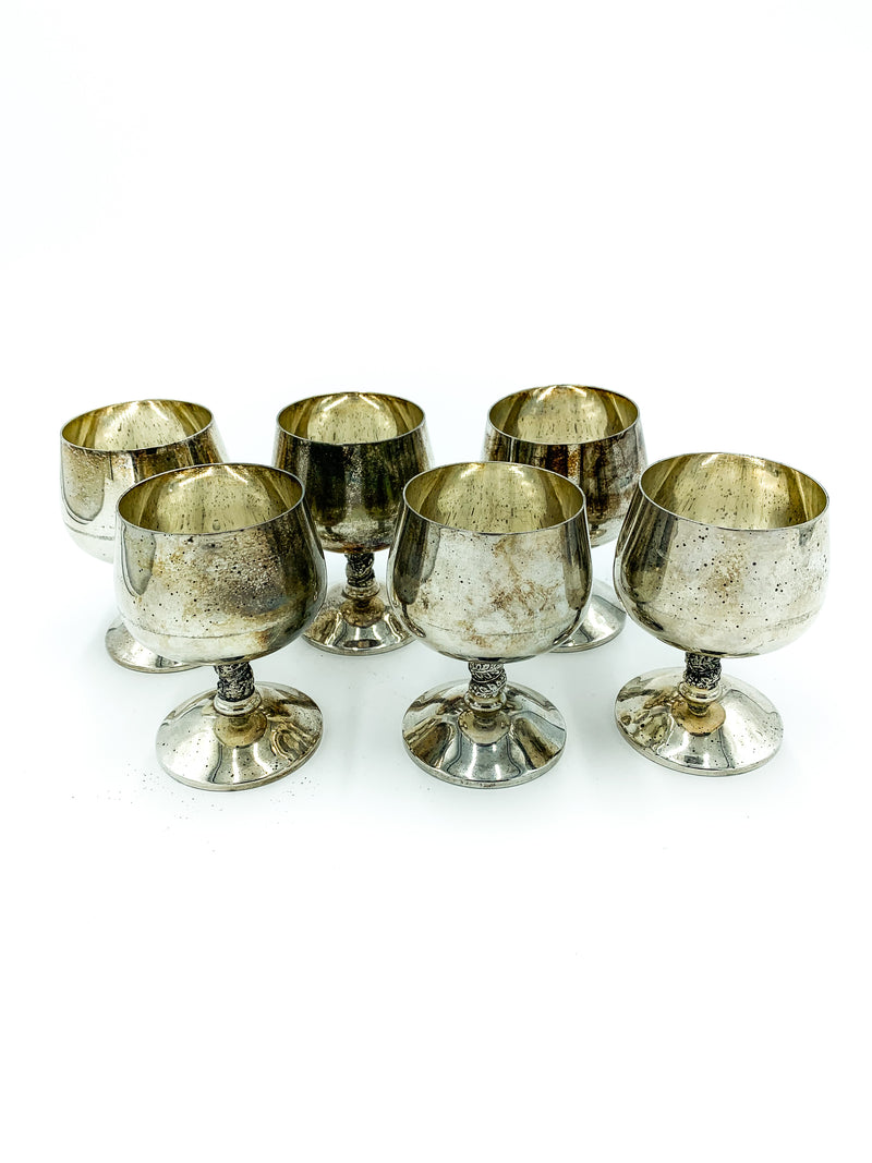 Set of 6 glasses in enamelled metal