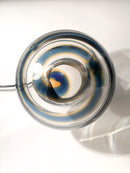 Lampada da Tavolo a Sfera in Vetro di Murano a Spirale Blu Anni 50