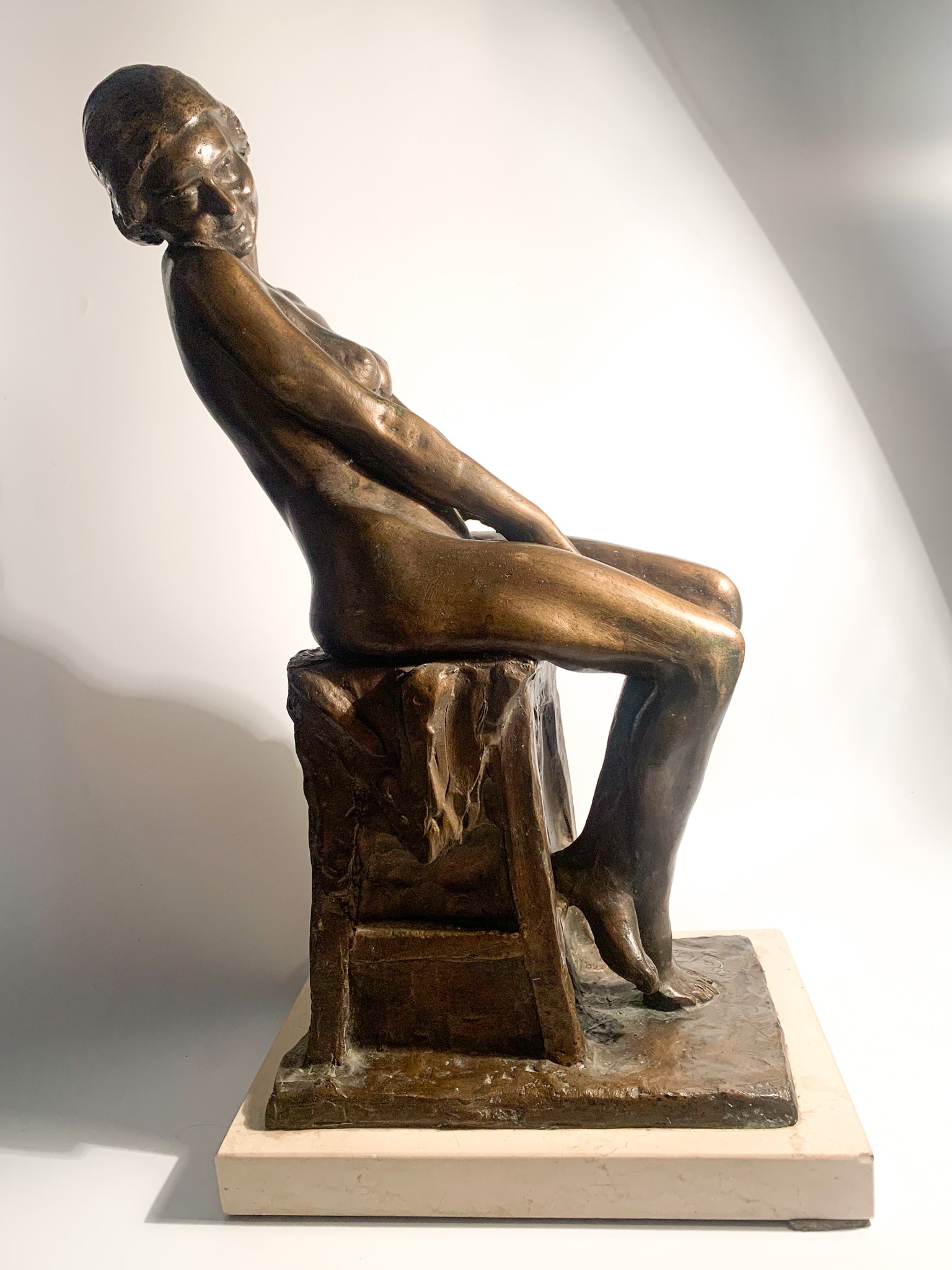 Scultura in Bronzo di Nudo di Donna di Aurelio Capsoni Primi Novecento