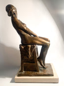 Scultura in Bronzo di Nudo di Donna di Aurelio Capsoni Primi Novecento