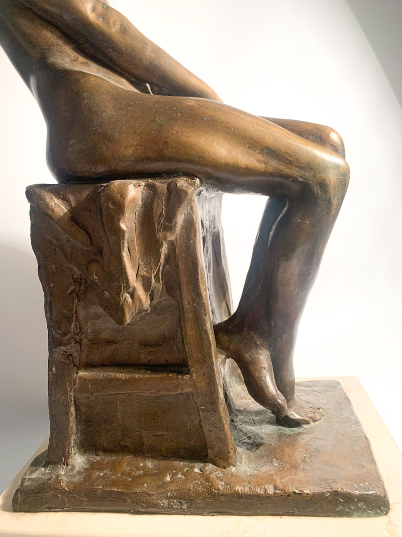 Bronze sculpture of a nude woman by Aurelio Capsoni early twentieth century