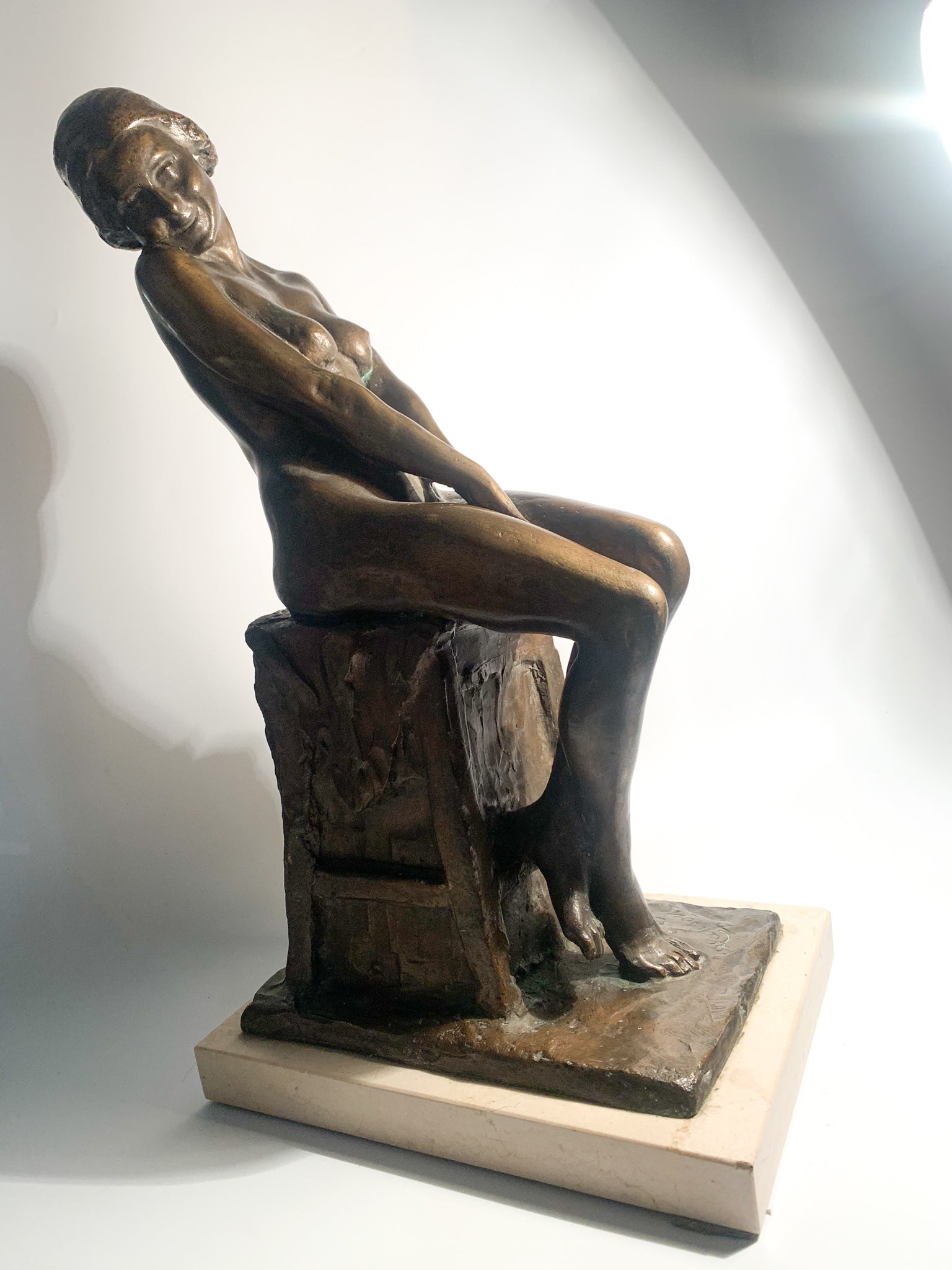 Scultura in Bronzo di Nudo di Donna di Aurelio Capsoni Primi Novecento