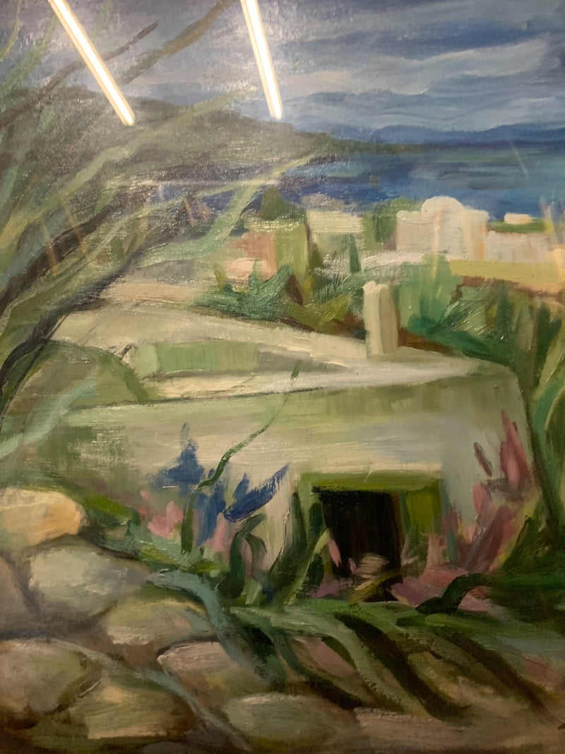 Landscape Oil Painting on Canvas by Lamberto Lamberti 1950s