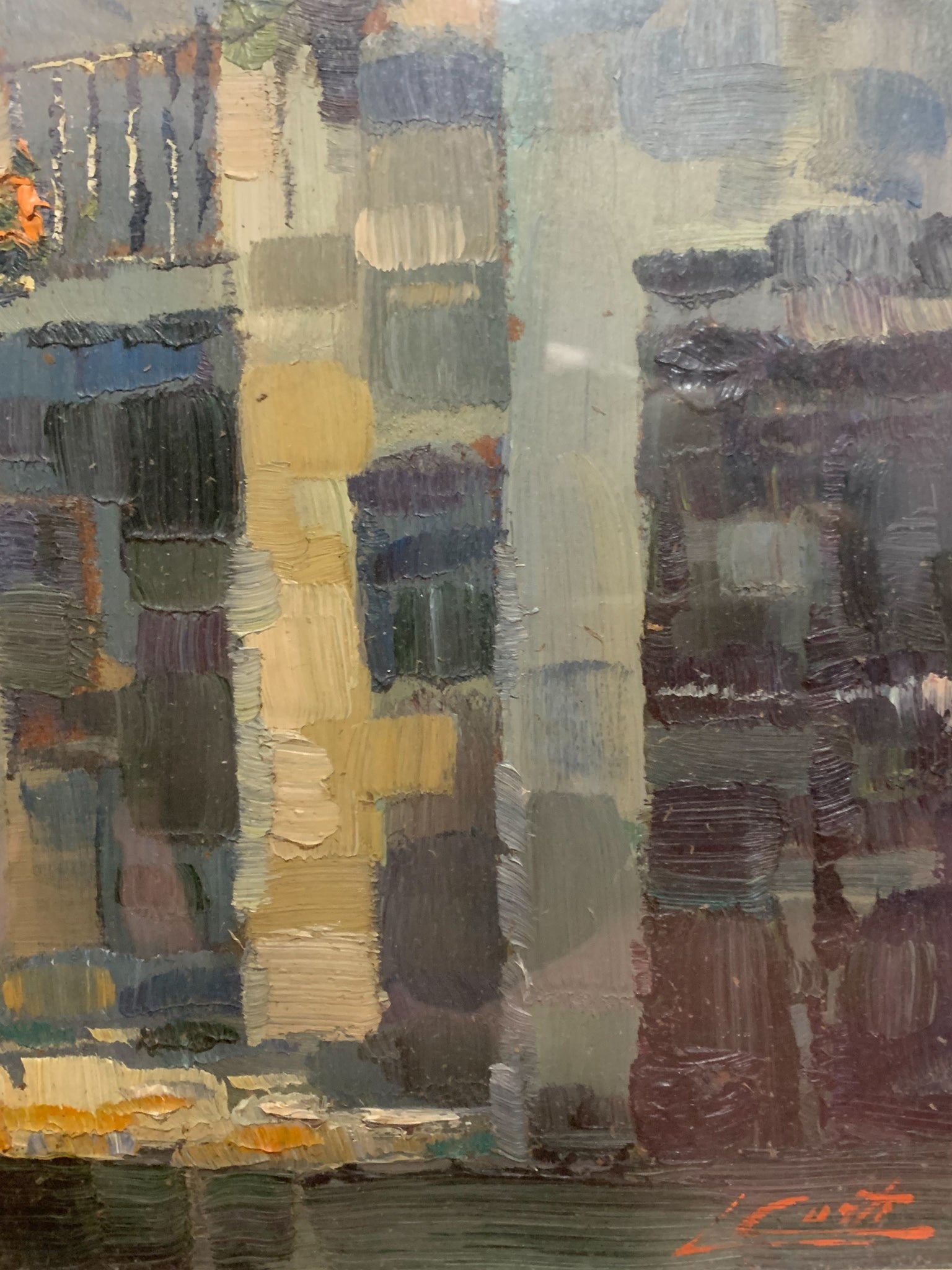 Coppia di Dipinti Olio su Tela Raffigurante Canobbio di Antonio Curti Anni 50