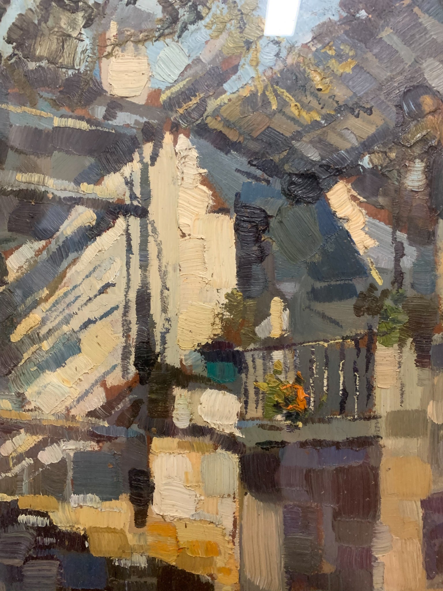 Coppia di Dipinti Olio su Tela Raffigurante Canobbio di Antonio Curti Anni 50