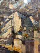 Pair of oil paintings on canvas depicting Canobbio by Antonio Curti from the 1950s