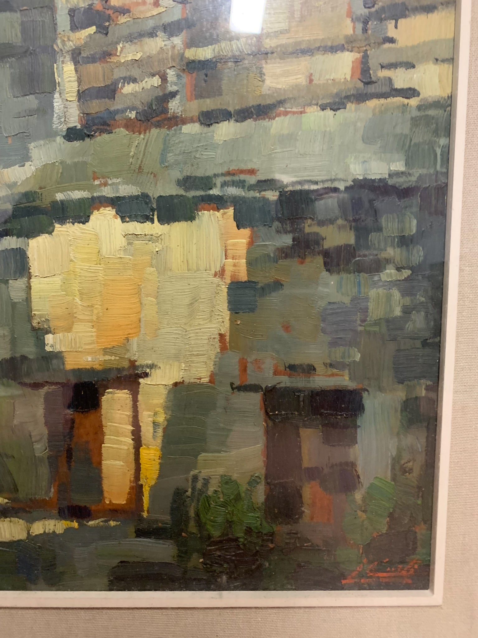 Coppia di Dipinti Olio su Tela Raffigurante Canobbio di Antonio Curti Anni 50