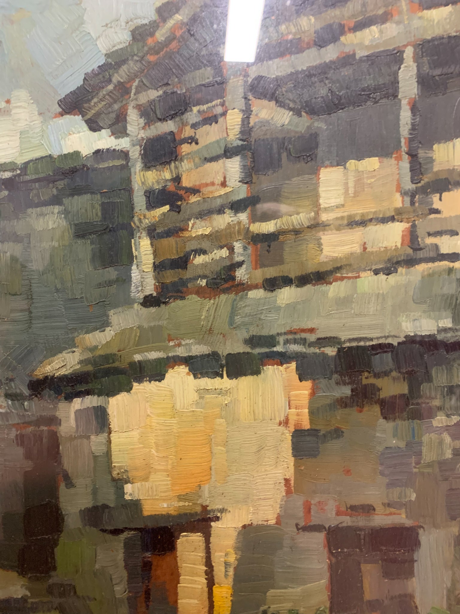 Coppia di Dipinti Olio su Tela Raffigurante Canobbio di Antonio Curti Anni 50