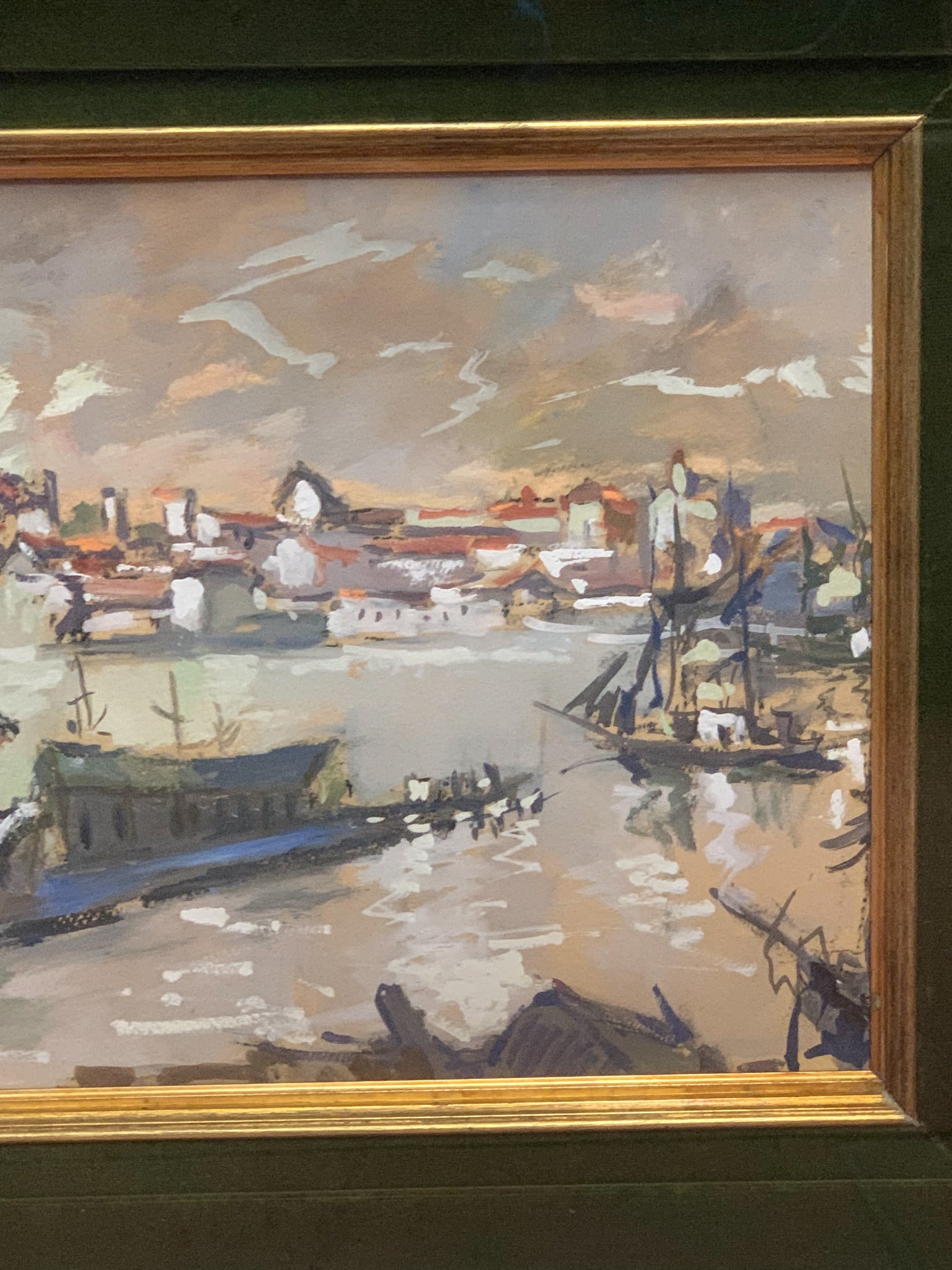 Oil Painting on Canvas of Landscape at Sunset in Ok 50's