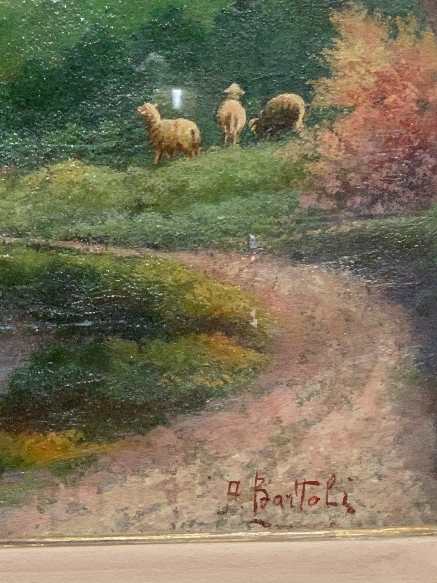 Oil Painting on Double Canvas by Arnaldo Bartoli 1950s